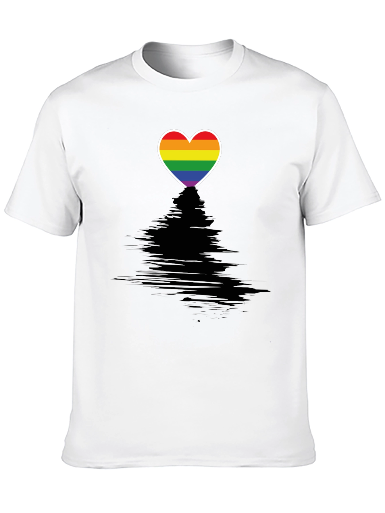 Pride Heart Graphic Tee - Black Crewneck T-Shirt