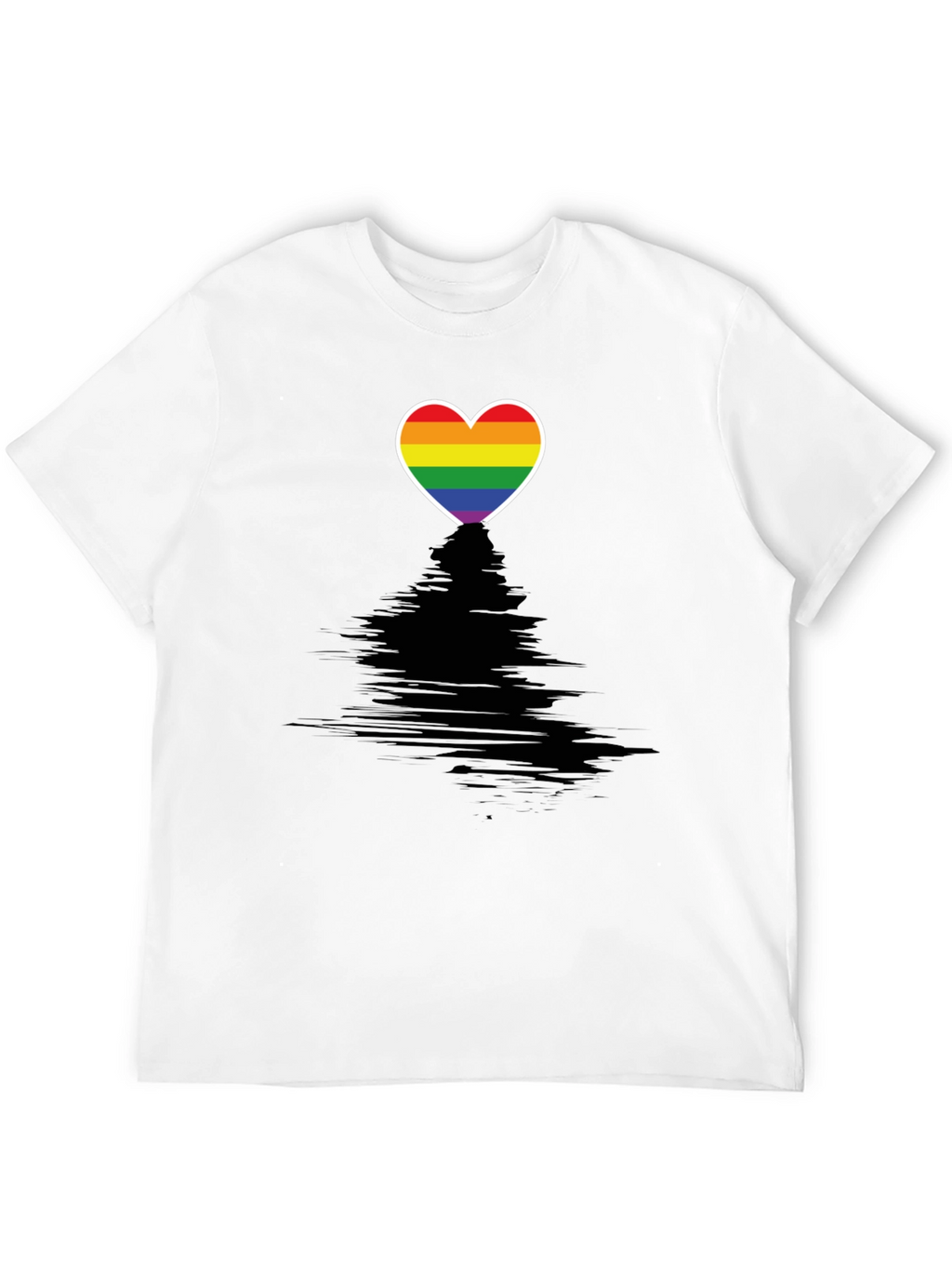 Pride Heart Graphic Tee - Black Crewneck T-Shirt