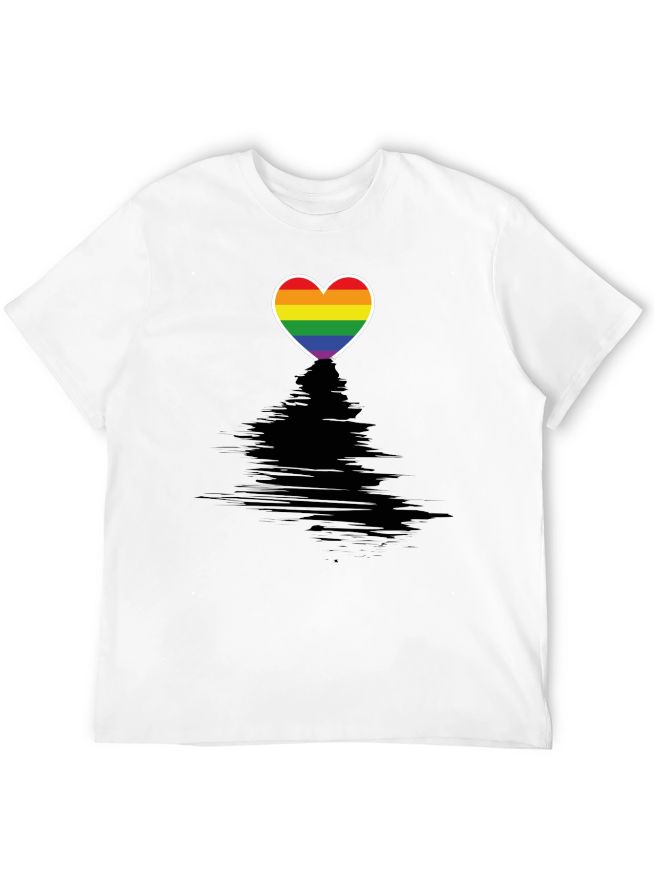 Pride Heart Graphic Tee - Black Crewneck T-Shirt