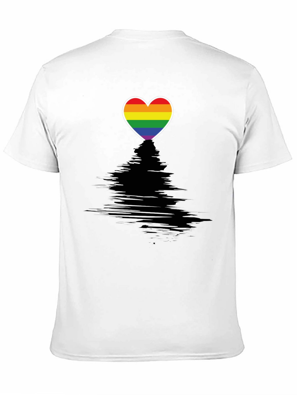 Pride Heart Graphic Tee - Black Crewneck T-Shirt