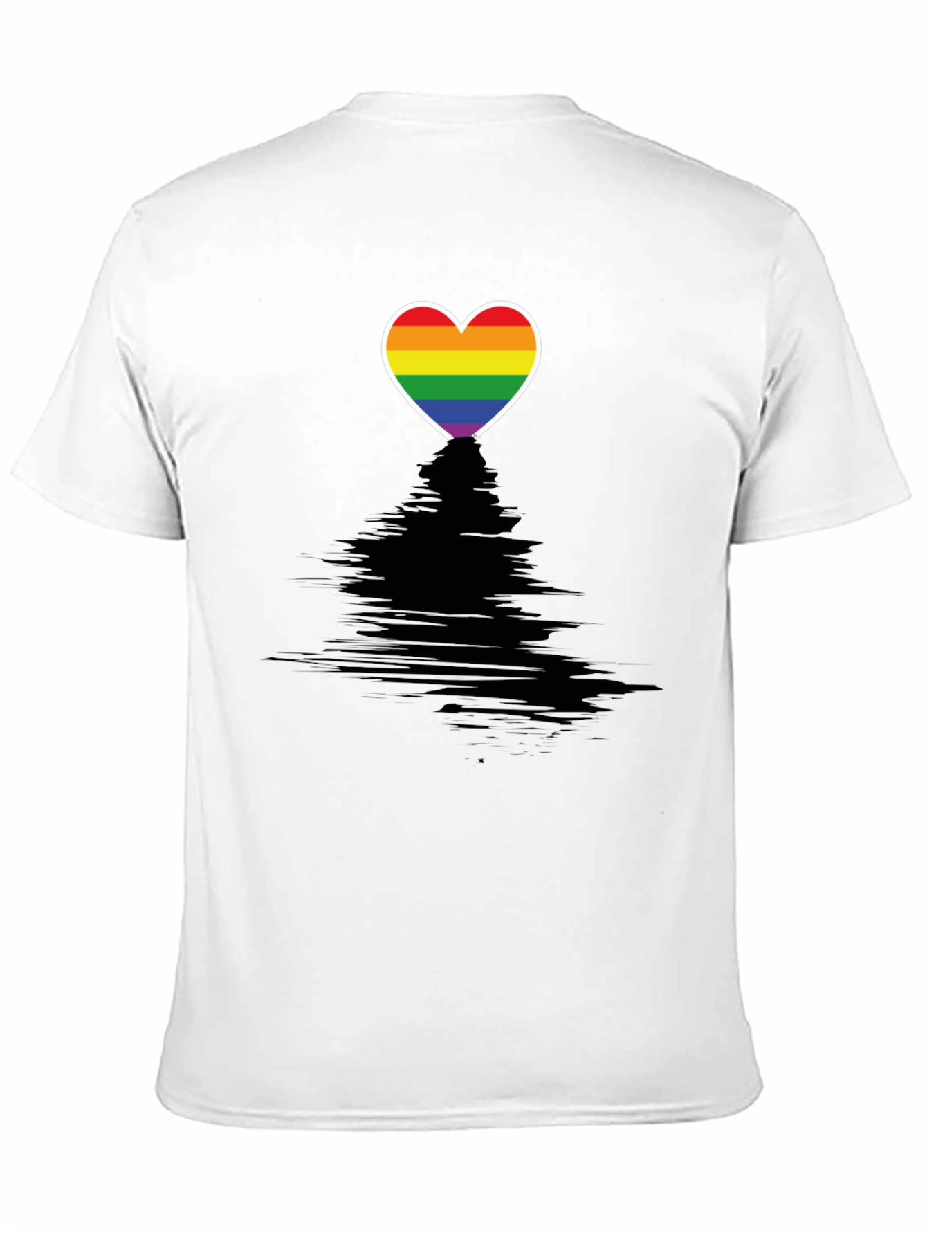 Pride Heart Graphic Tee - Black Crewneck T-Shirt