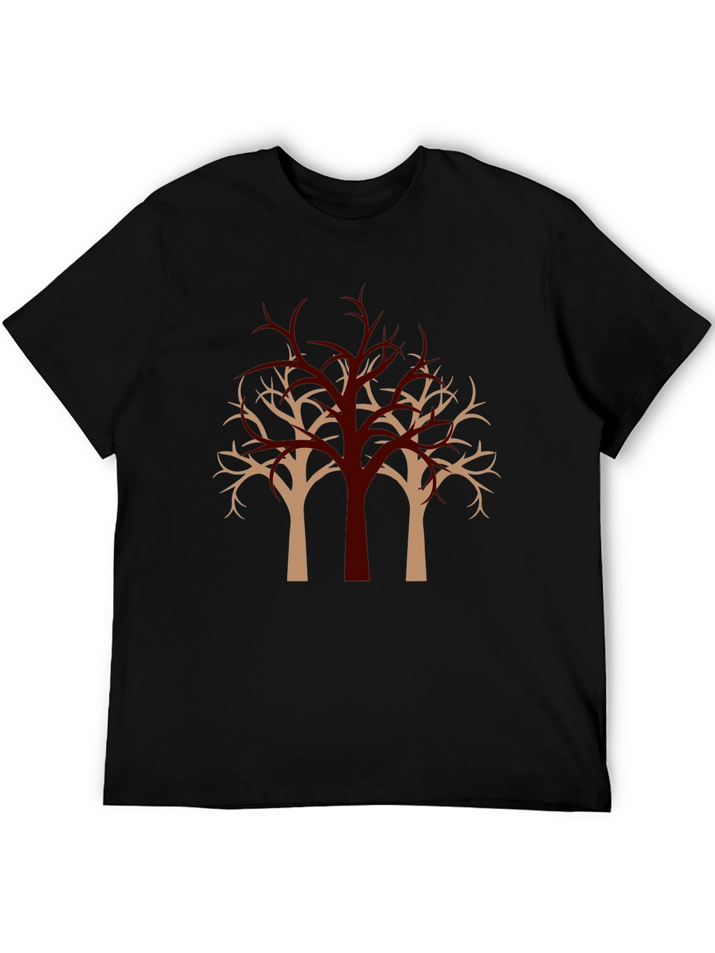 Modern Tree Graphic Black T-Shirt