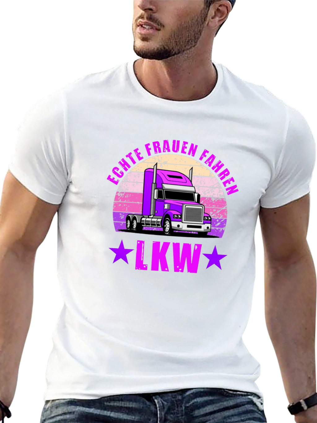 Echte Frauen Fahren LKW Trucker T-Shirt