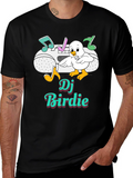 DJ Birdie Graphic Tee - Retro Boombox Design
