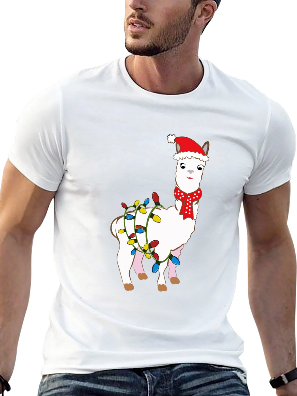 Holiday Llama Graphic Tee - Christmas Festive Shirt
