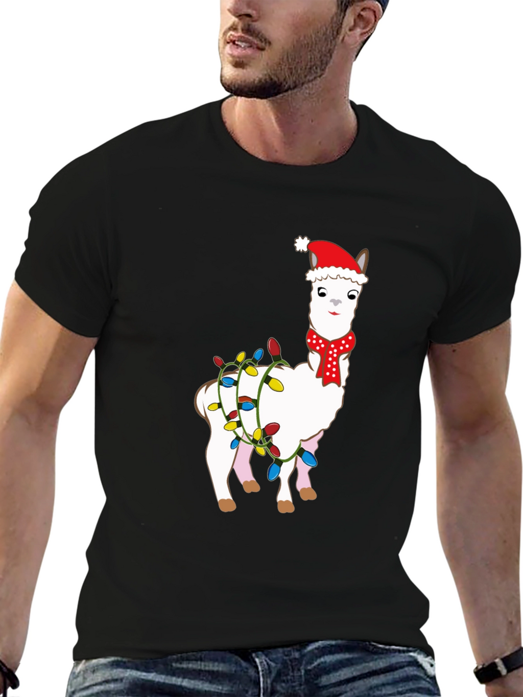 Holiday Llama Graphic Tee - Christmas Festive Shirt