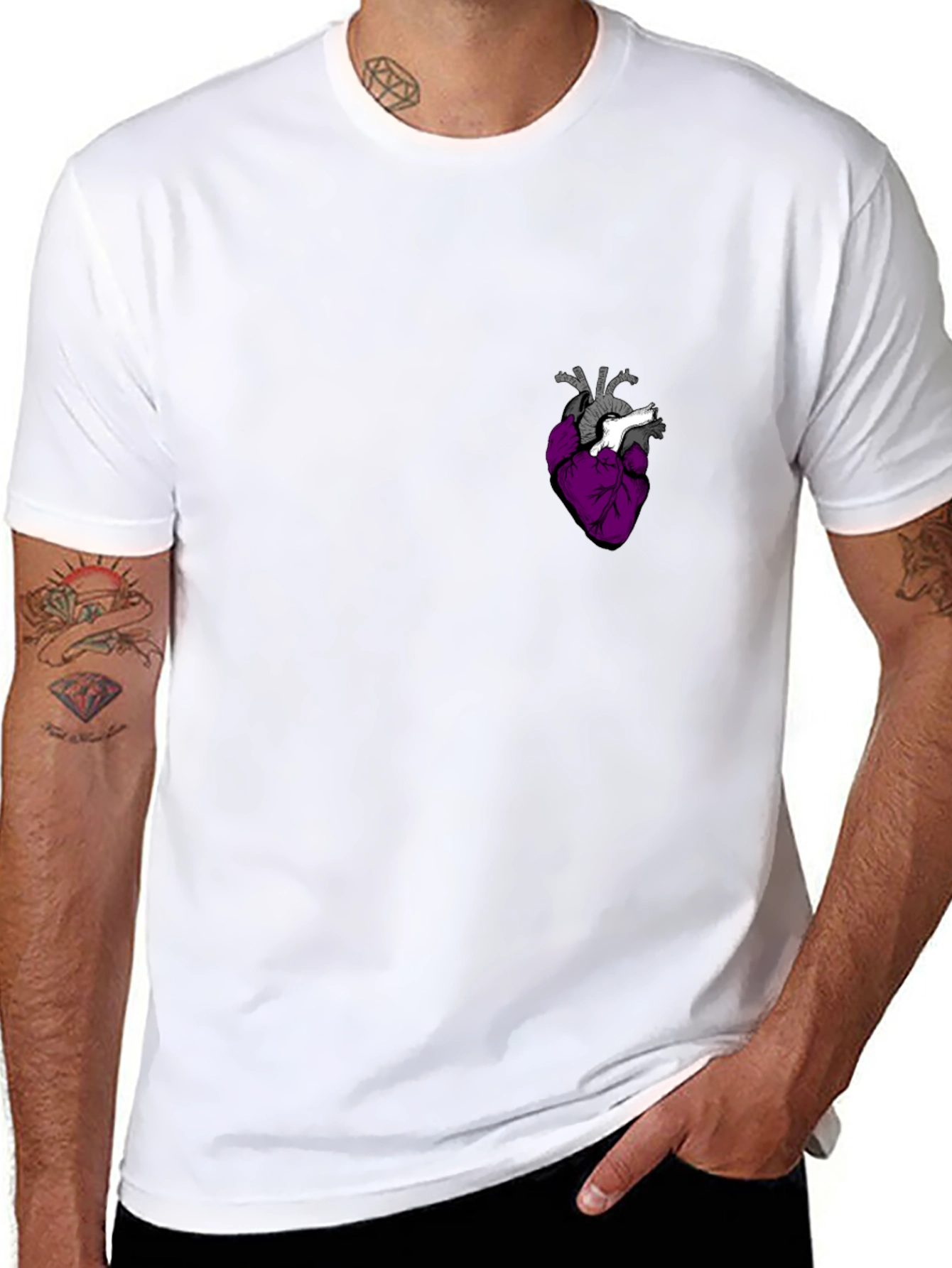 Anatomical Heart Graphic Tee - Black T-Shirt