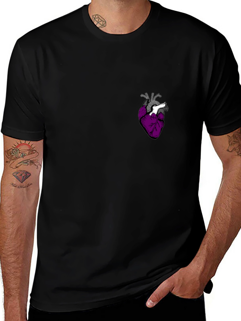 Anatomical Heart Graphic Tee - Black T-Shirt