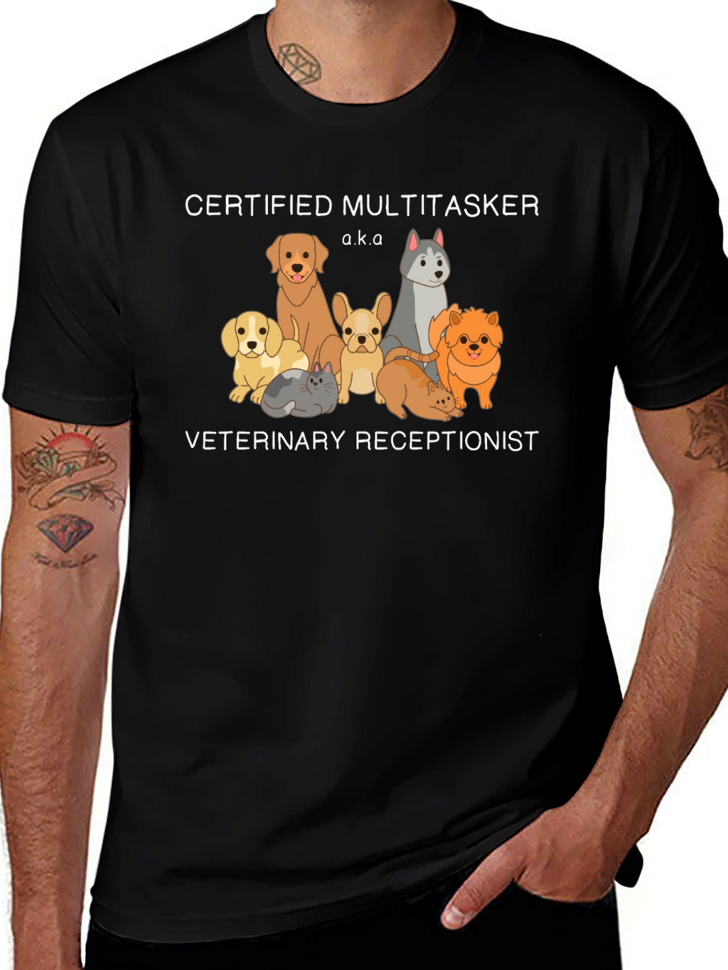Certified Multitasker Veterinary Receptionist T-Shirt
