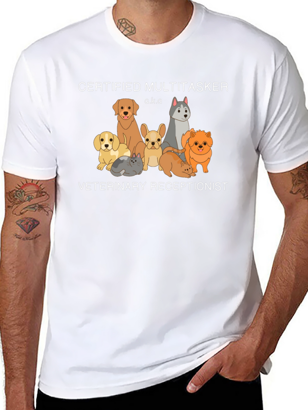 Certified Multitasker Veterinary Receptionist T-Shirt