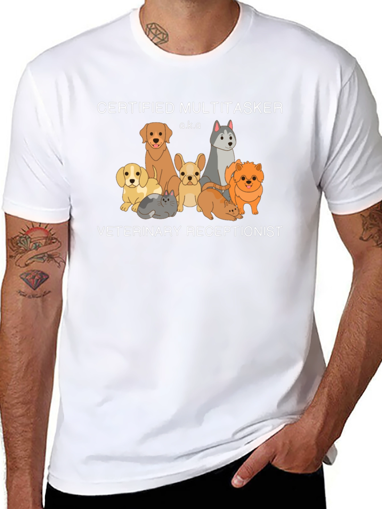 Certified Multitasker Veterinary Receptionist T-Shirt