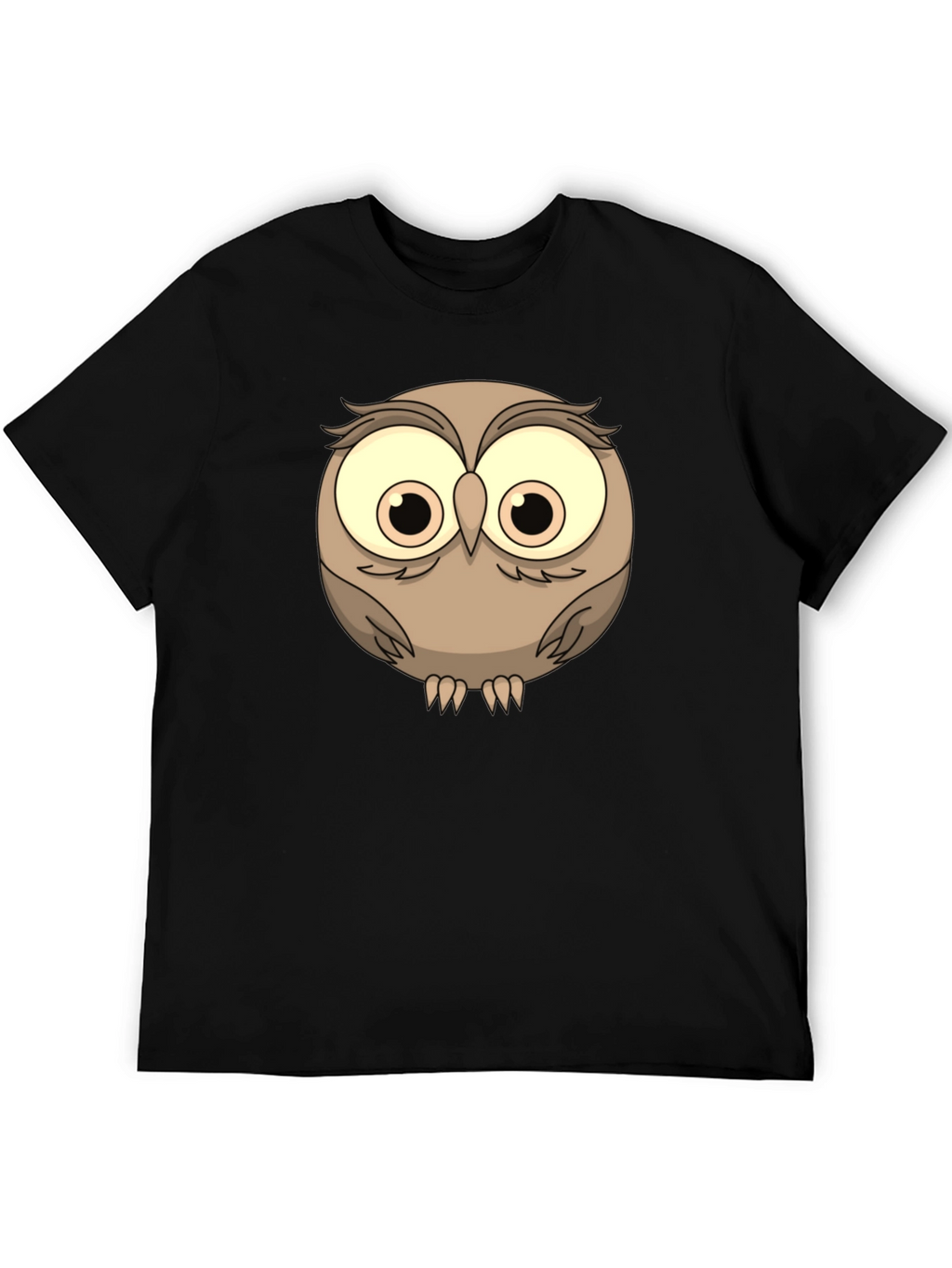 Cute Owl Graphic Tee - Mens Black T-Shirt