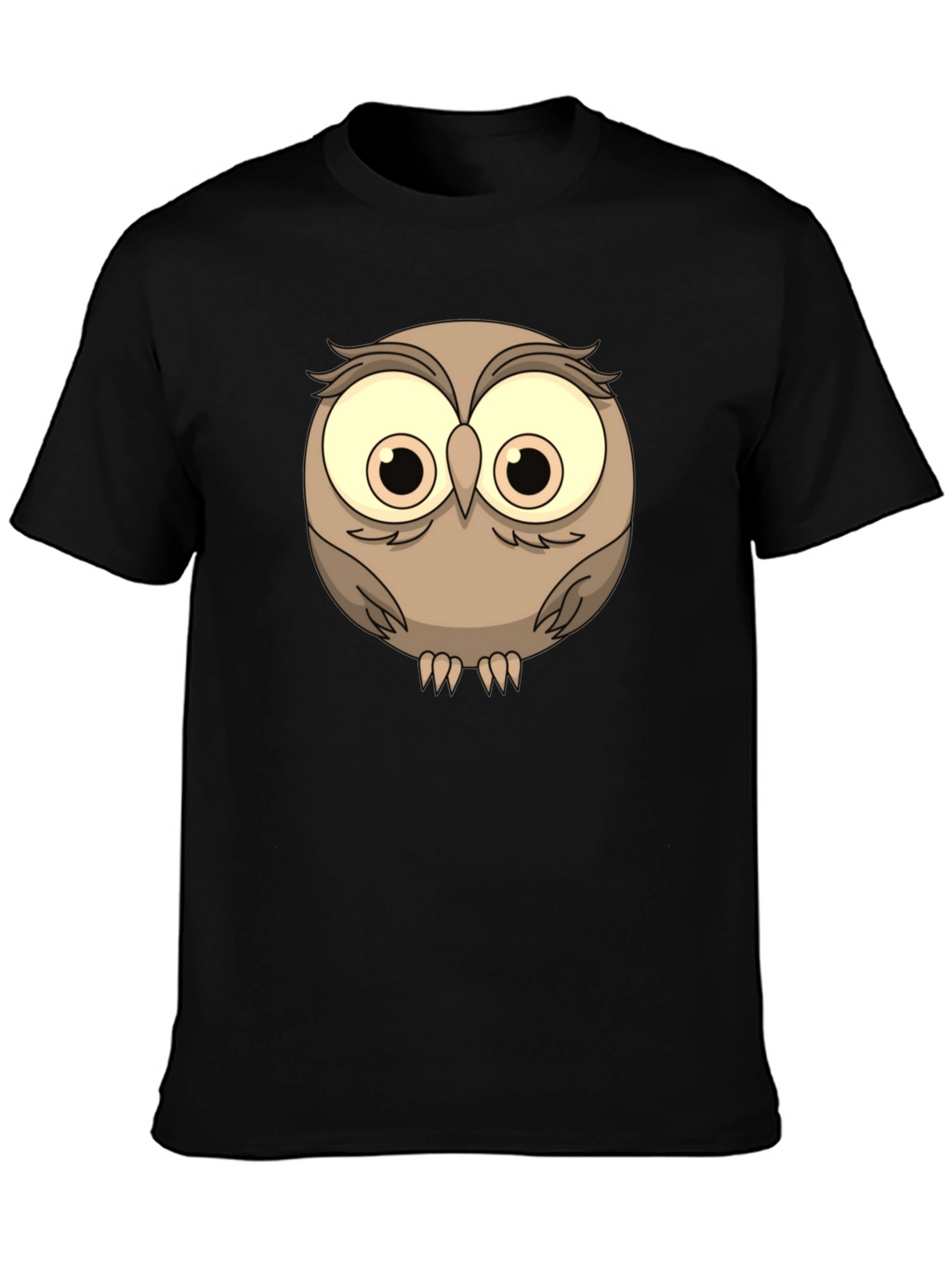 Cute Owl Graphic Tee - Mens Black T-Shirt