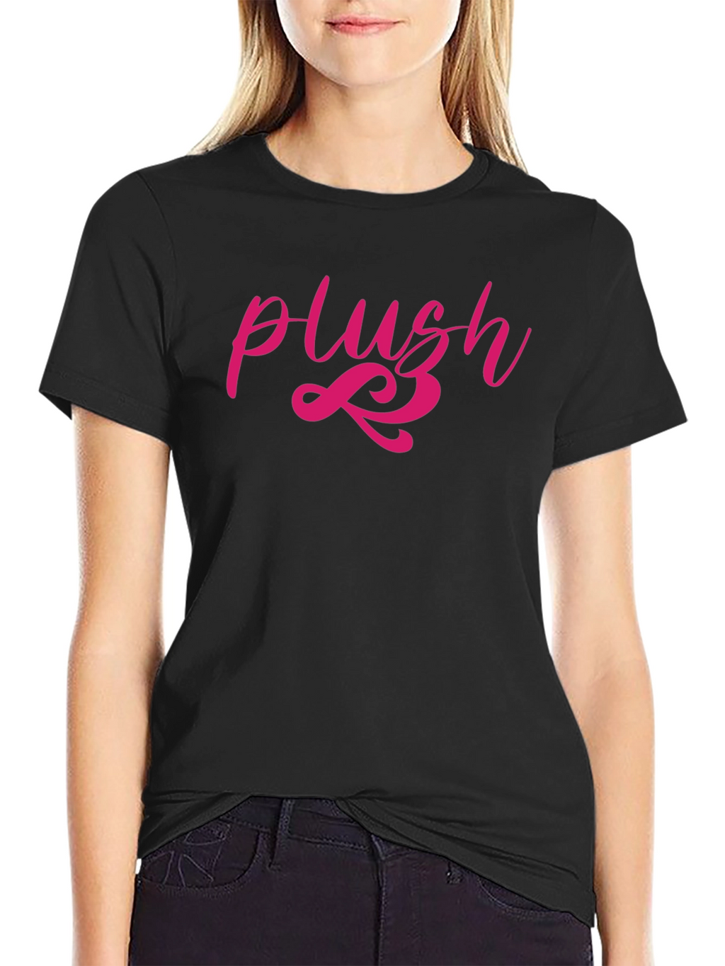 Plush Graphic Tee - Stylish Mens Black T-Shirt
