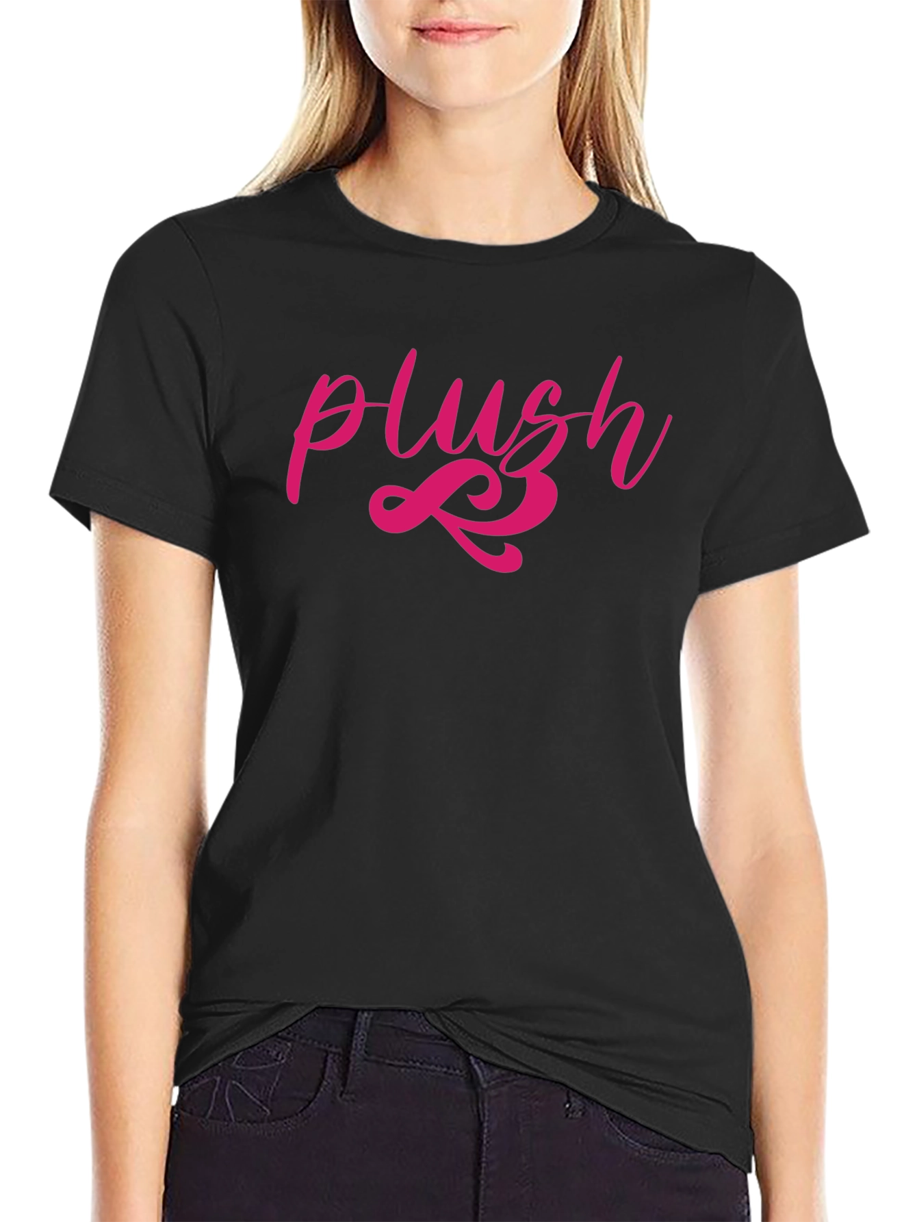 Plush Graphic Tee - Stylish Mens Black T-Shirt