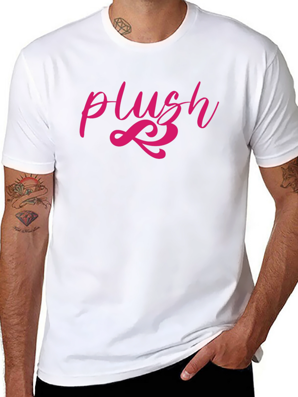 Plush Graphic Tee - Stylish Mens Black T-Shirt