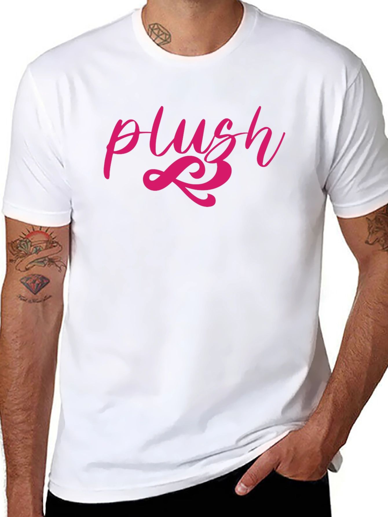 Plush Graphic Tee - Stylish Mens Black T-Shirt