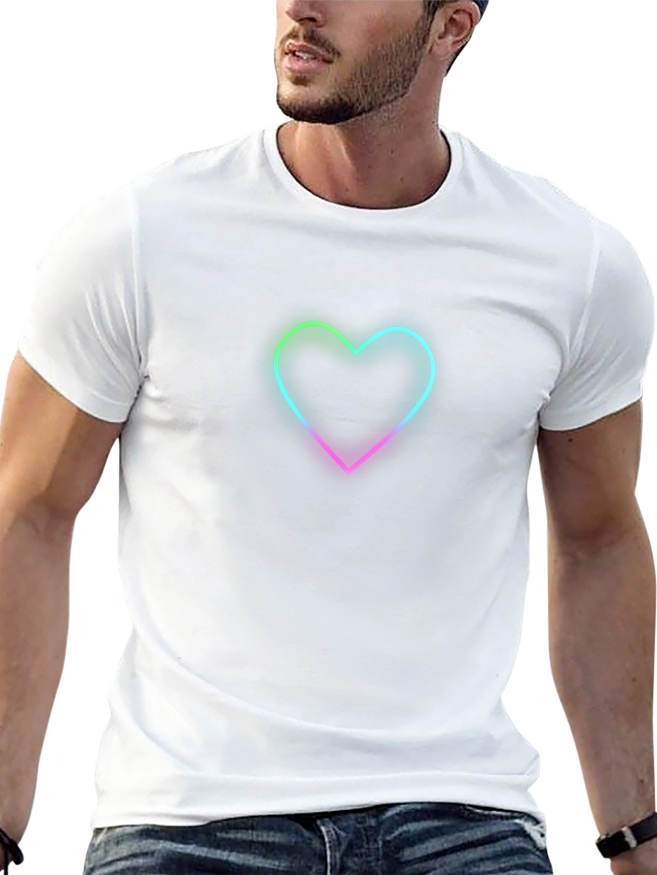 Neon Heart Black T-Shirt