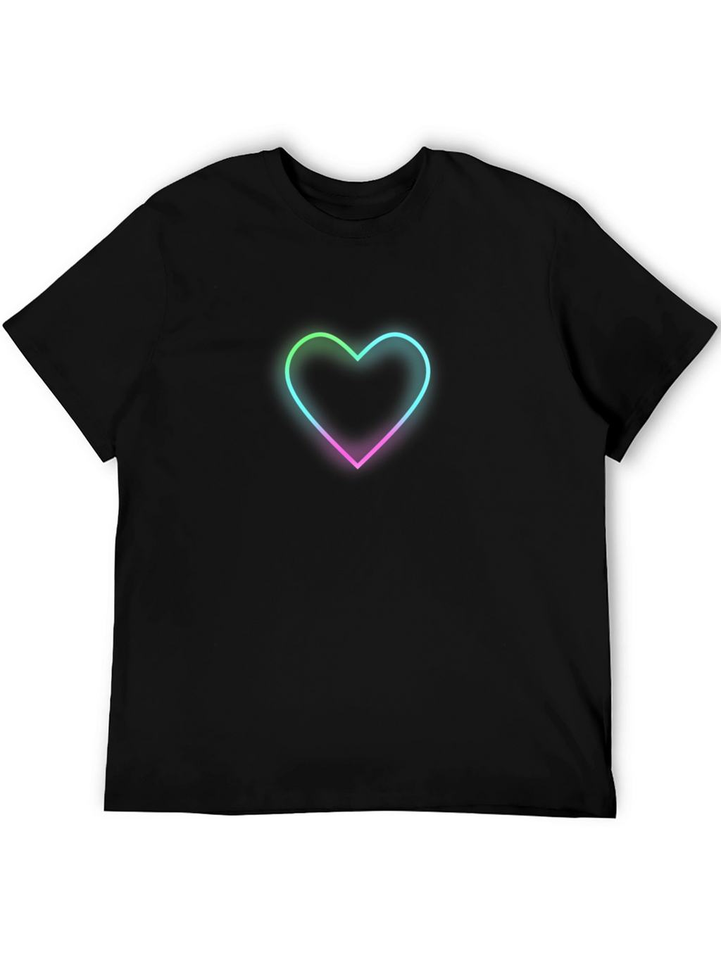 Neon Heart Black T-Shirt