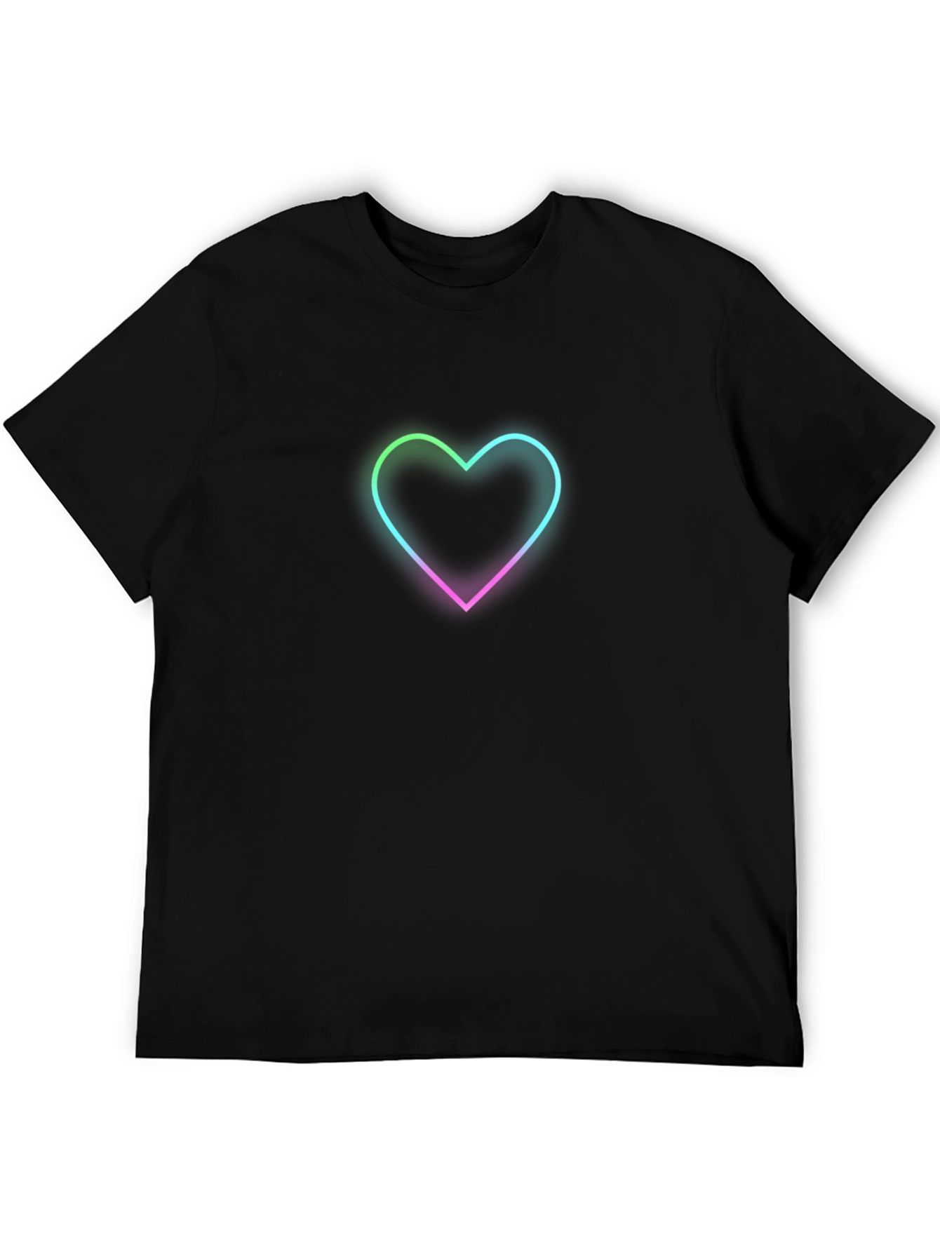 Neon Heart Black T-Shirt