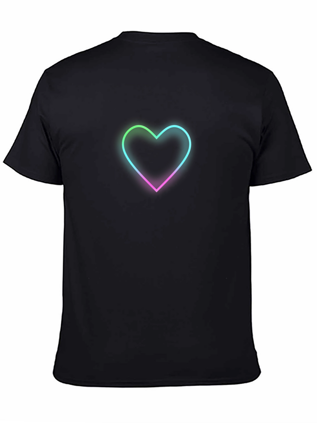 Neon Heart Black T-Shirt