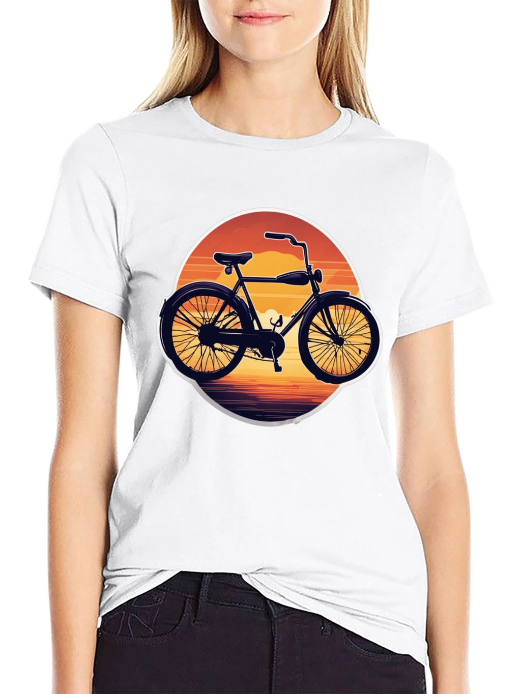 Retro Bicycle Sunset Graphic Tee