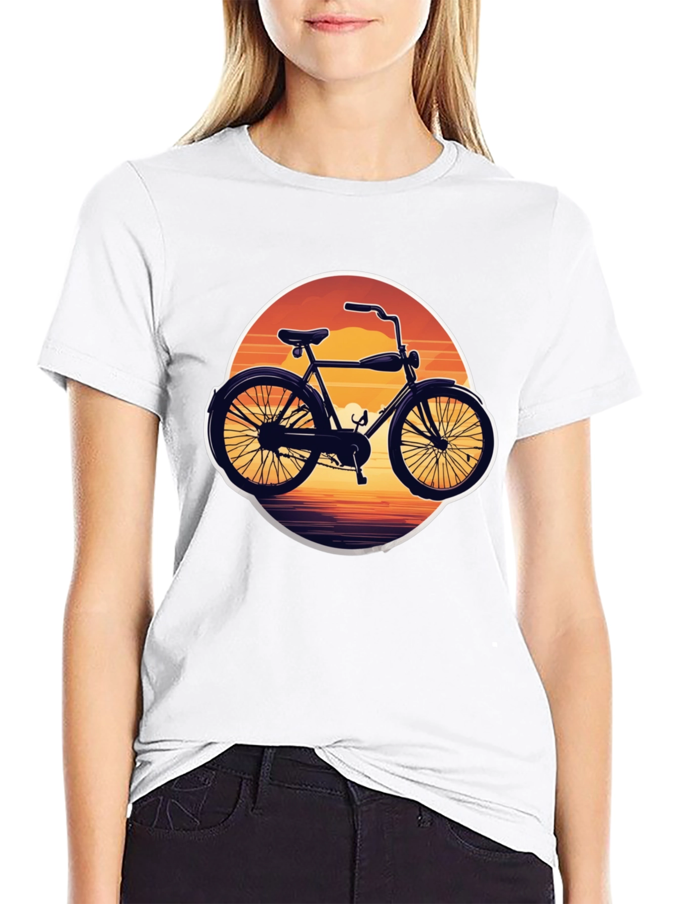 Retro Bicycle Sunset Graphic Tee