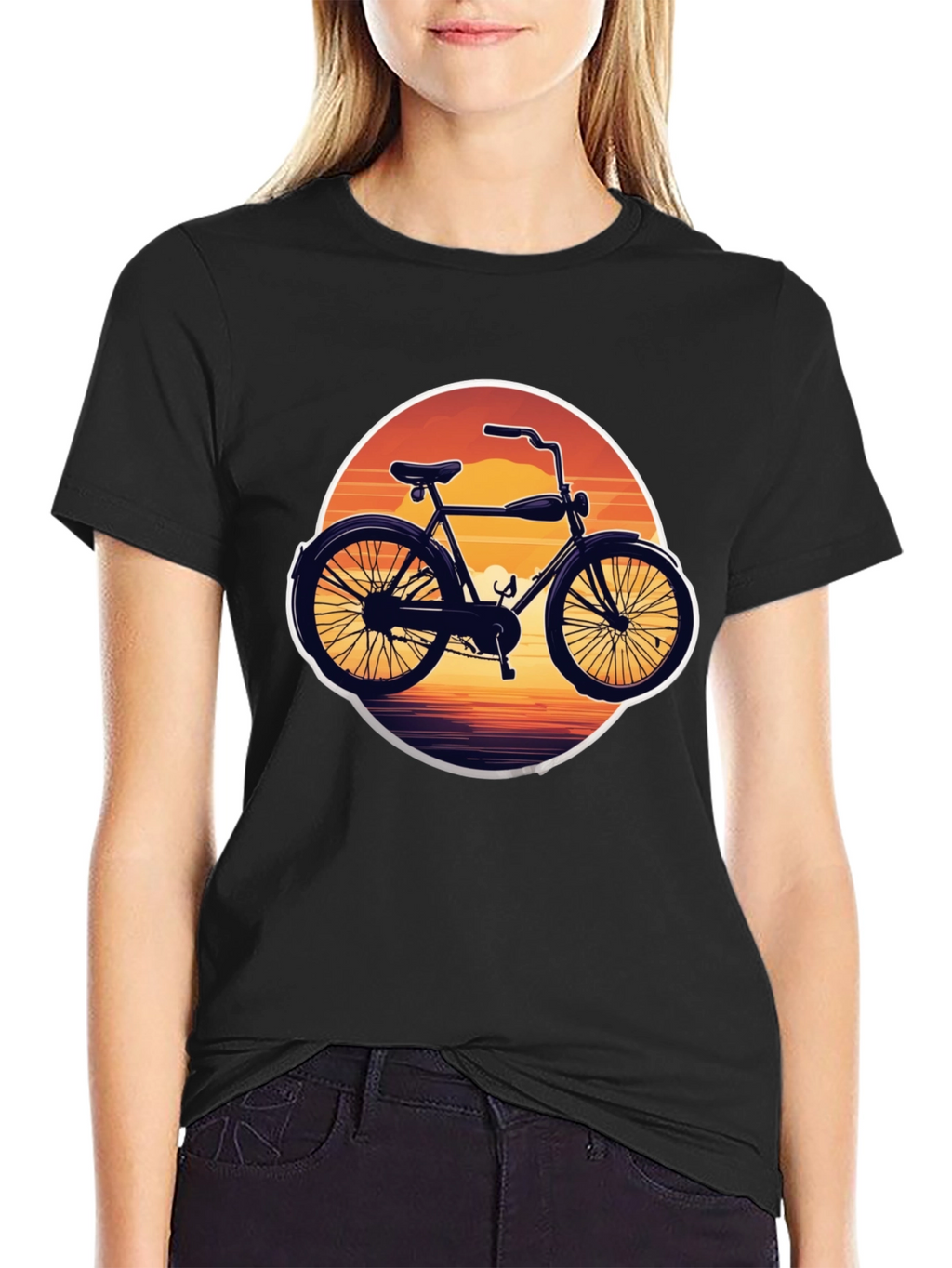 Retro Bicycle Sunset Graphic Tee