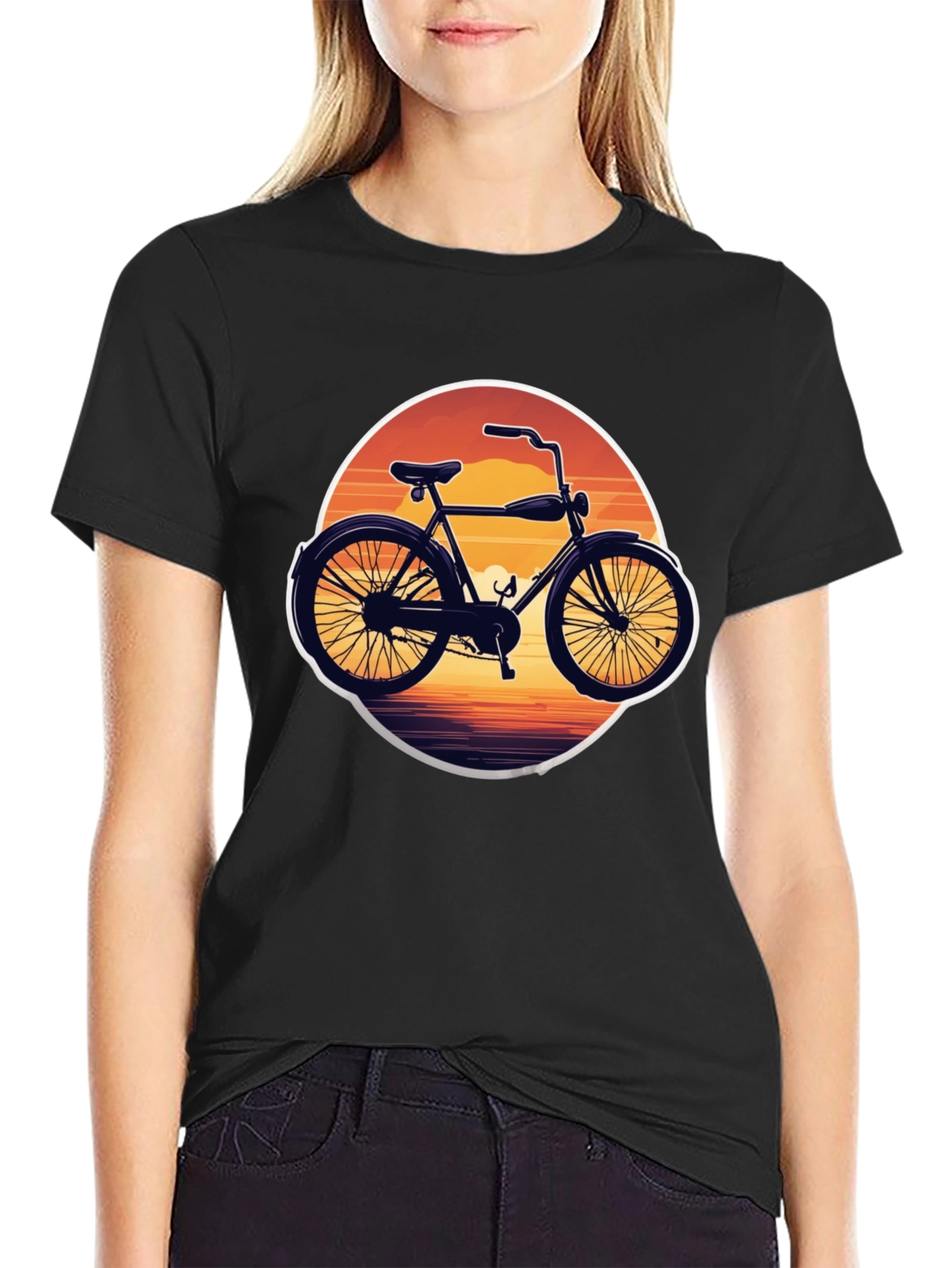 Retro Bicycle Sunset Graphic Tee
