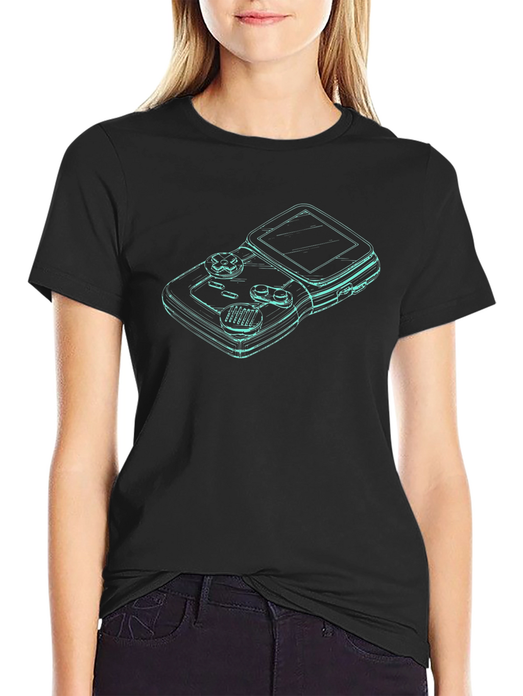 Retro Gamer Tee - Classic Console Outline Design
