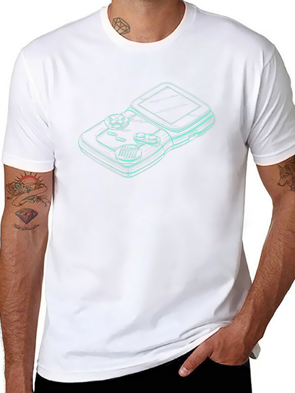 Retro Gamer Tee - Classic Console Outline Design