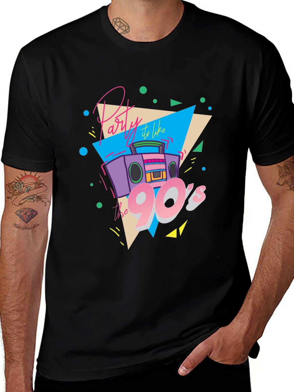 Party Like the 90s Black T-Shirt
