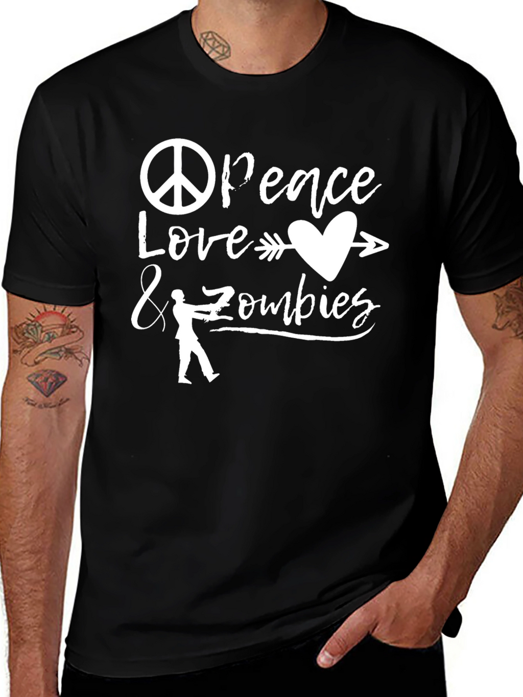 Peace Love & Zombies Graphic T-Shirt