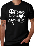 Peace Love & Zombies Graphic T-Shirt