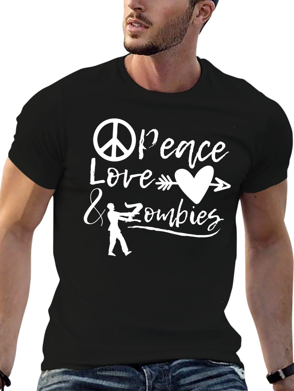 Peace Love & Zombies Graphic T-Shirt