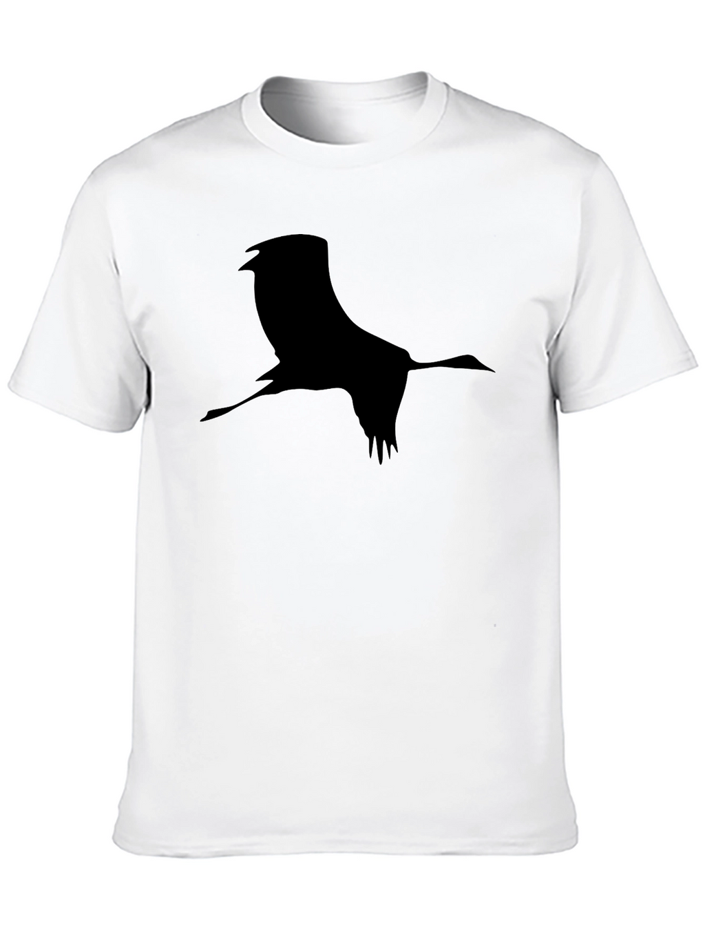 Crane Silhouette Black T-Shirt