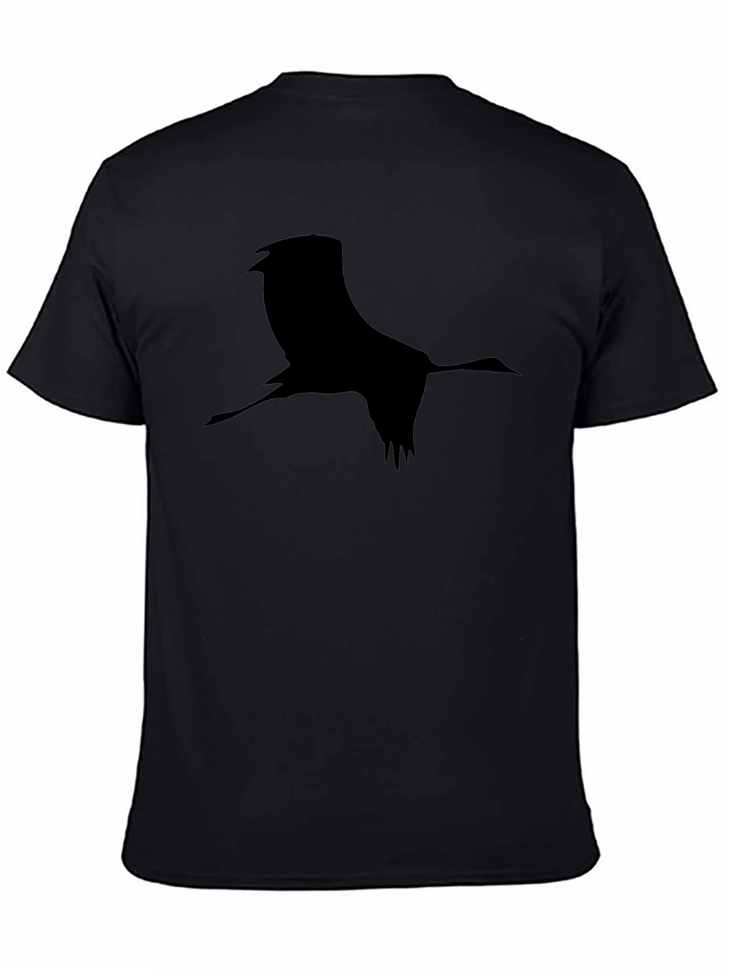 Crane Silhouette Black T-Shirt