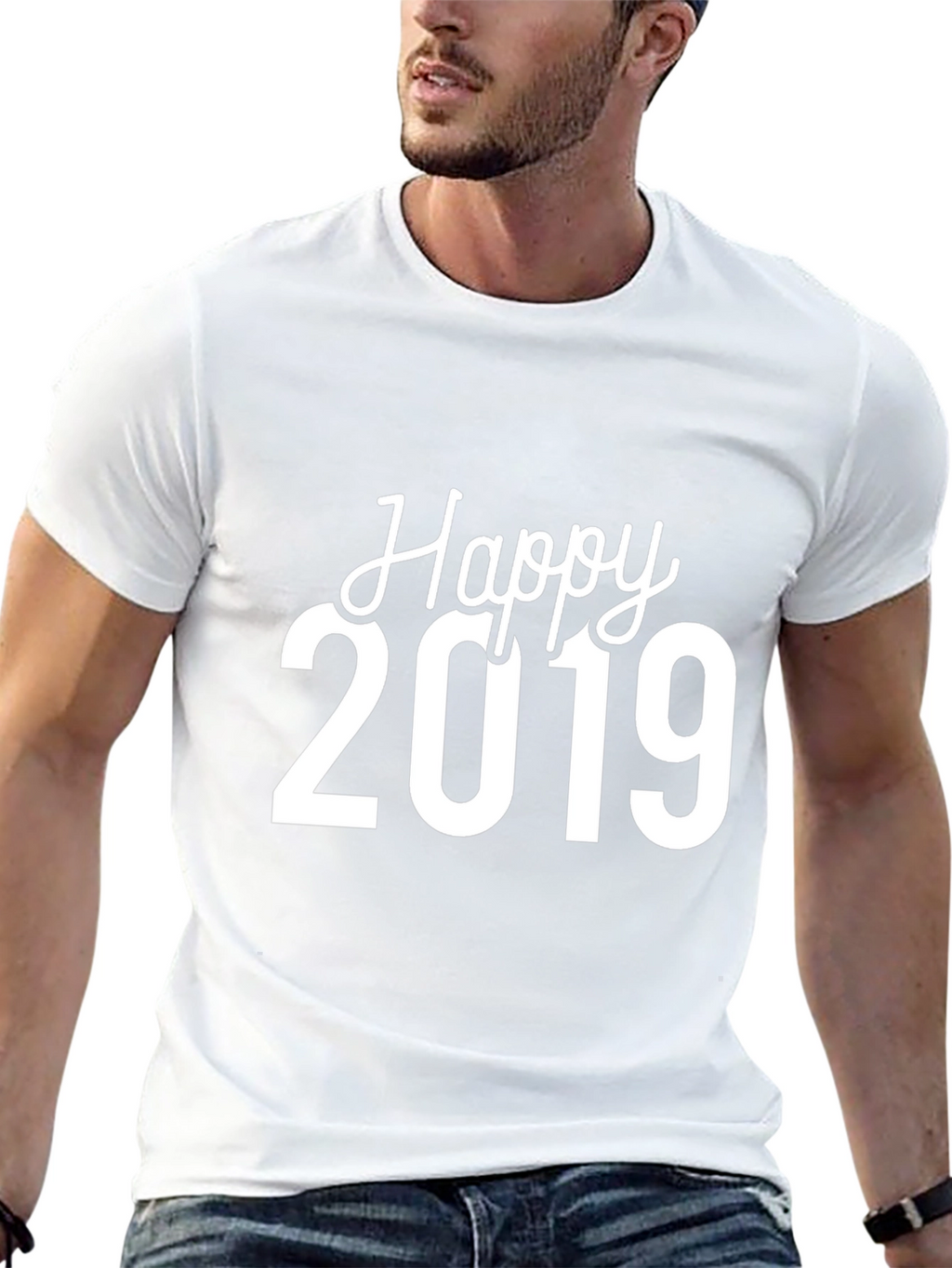 Happy 2019 Black T-Shirt - New Year Celebration Tee
