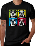 Pop Art Bulldog Graphic T-Shirt - Trendy Style