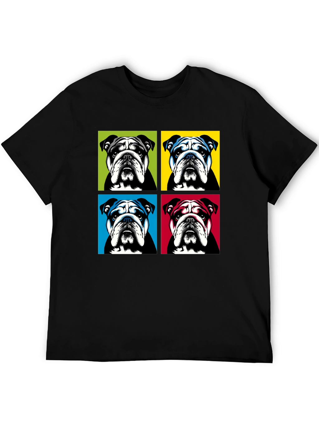 Pop Art Bulldog Graphic T-Shirt - Trendy Style