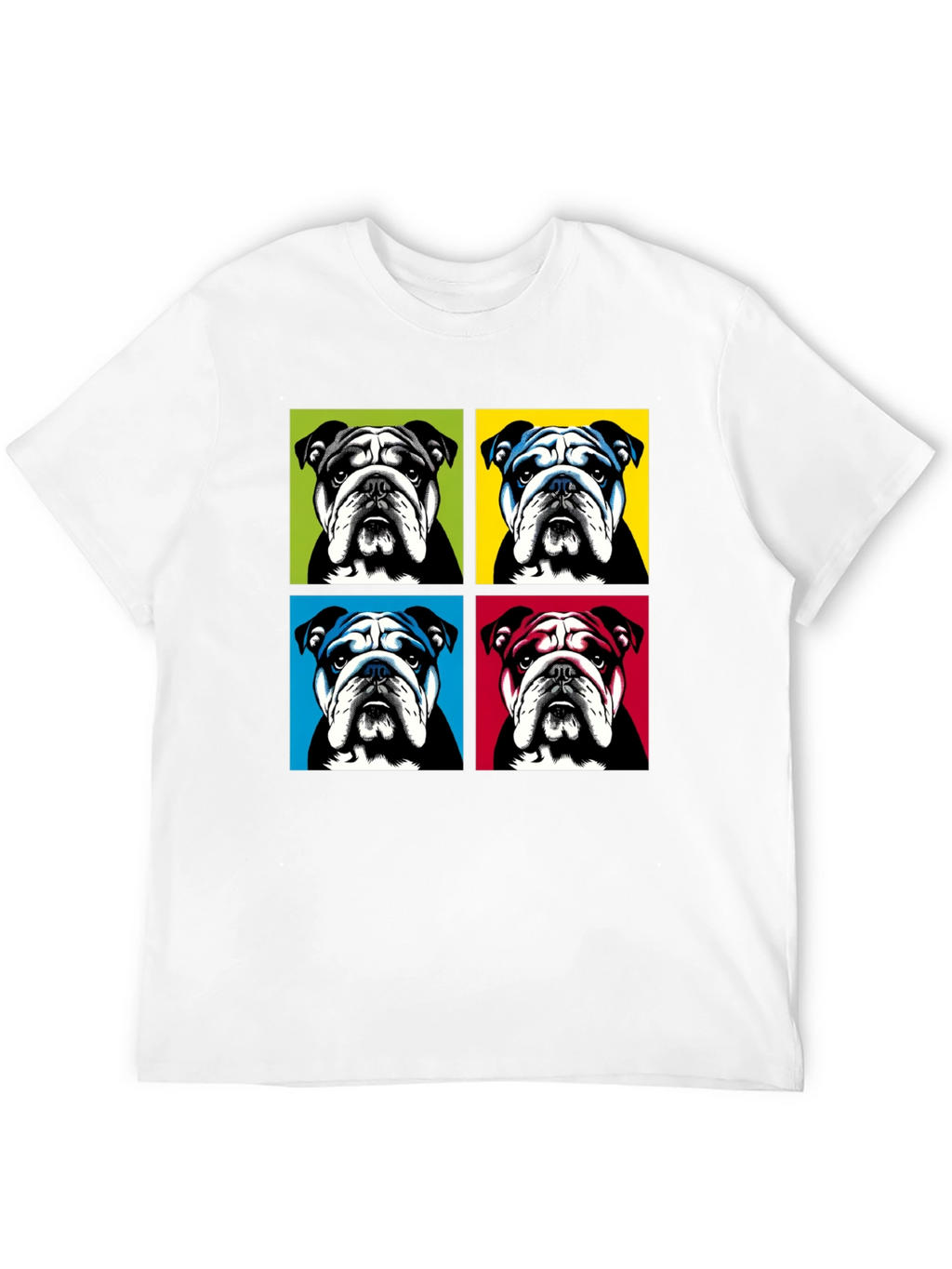 Pop Art Bulldog Graphic T-Shirt - Trendy Style