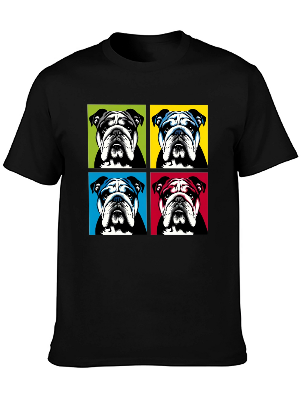 Pop Art Bulldog Graphic T-Shirt - Trendy Style