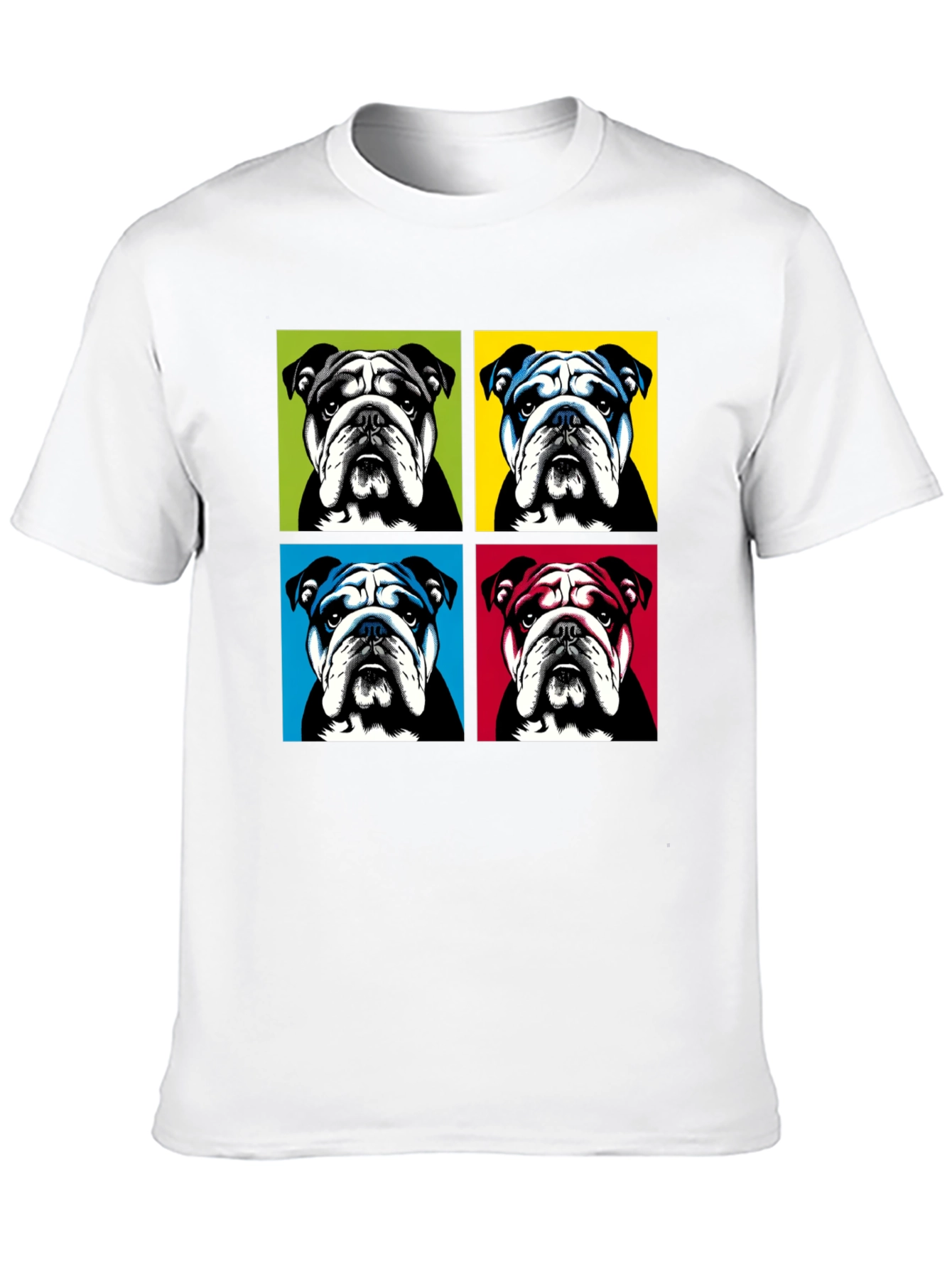 Pop Art Bulldog Graphic T-Shirt - Trendy Style