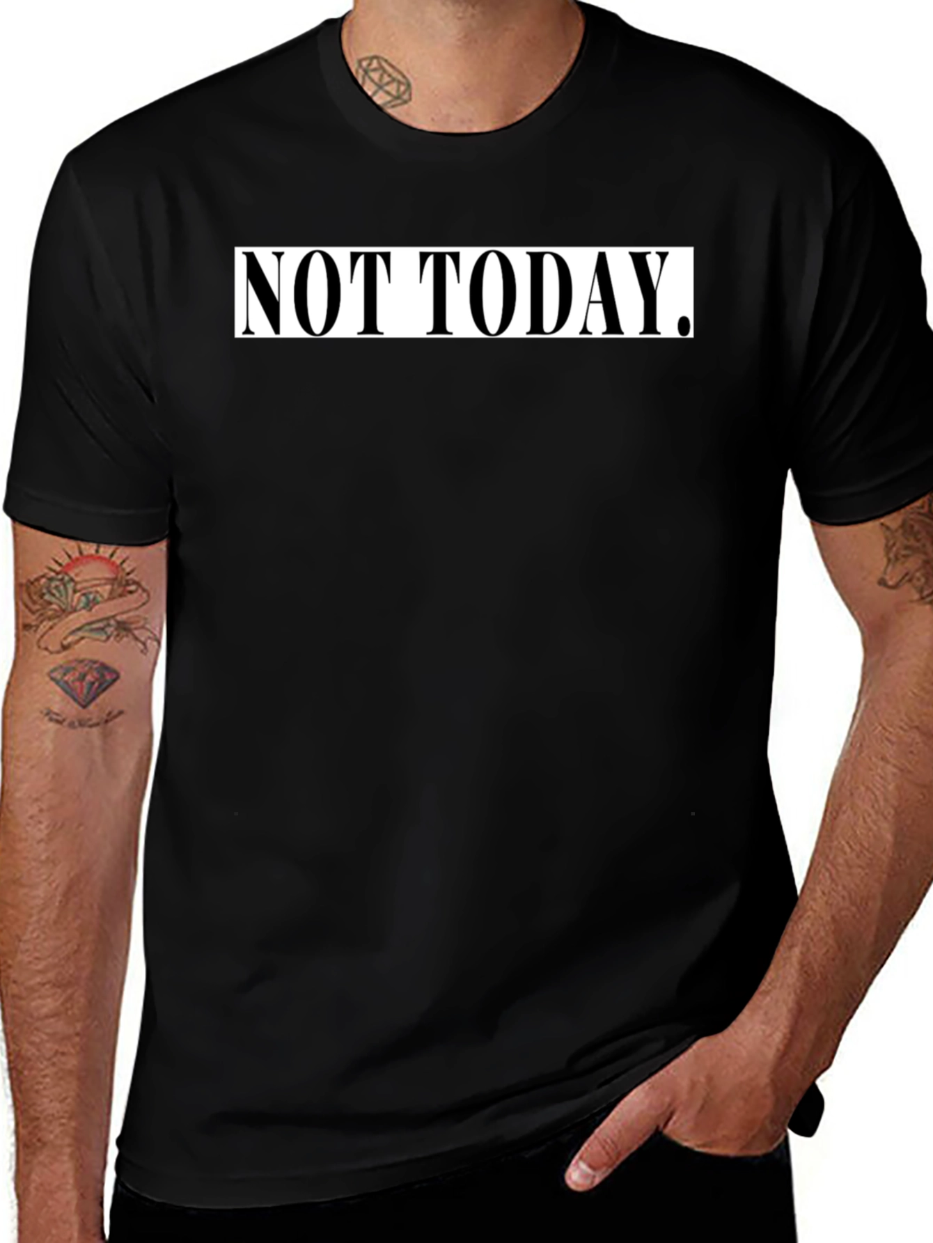 Not Today Graphic Tee - Black Casual T-Shirt