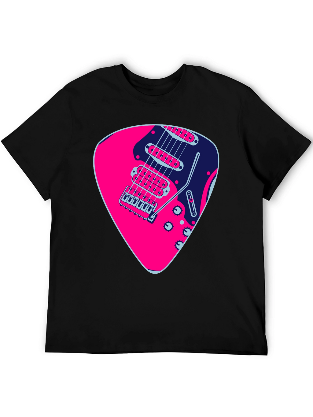 Guitar Pick Graphic Black T-Shirt