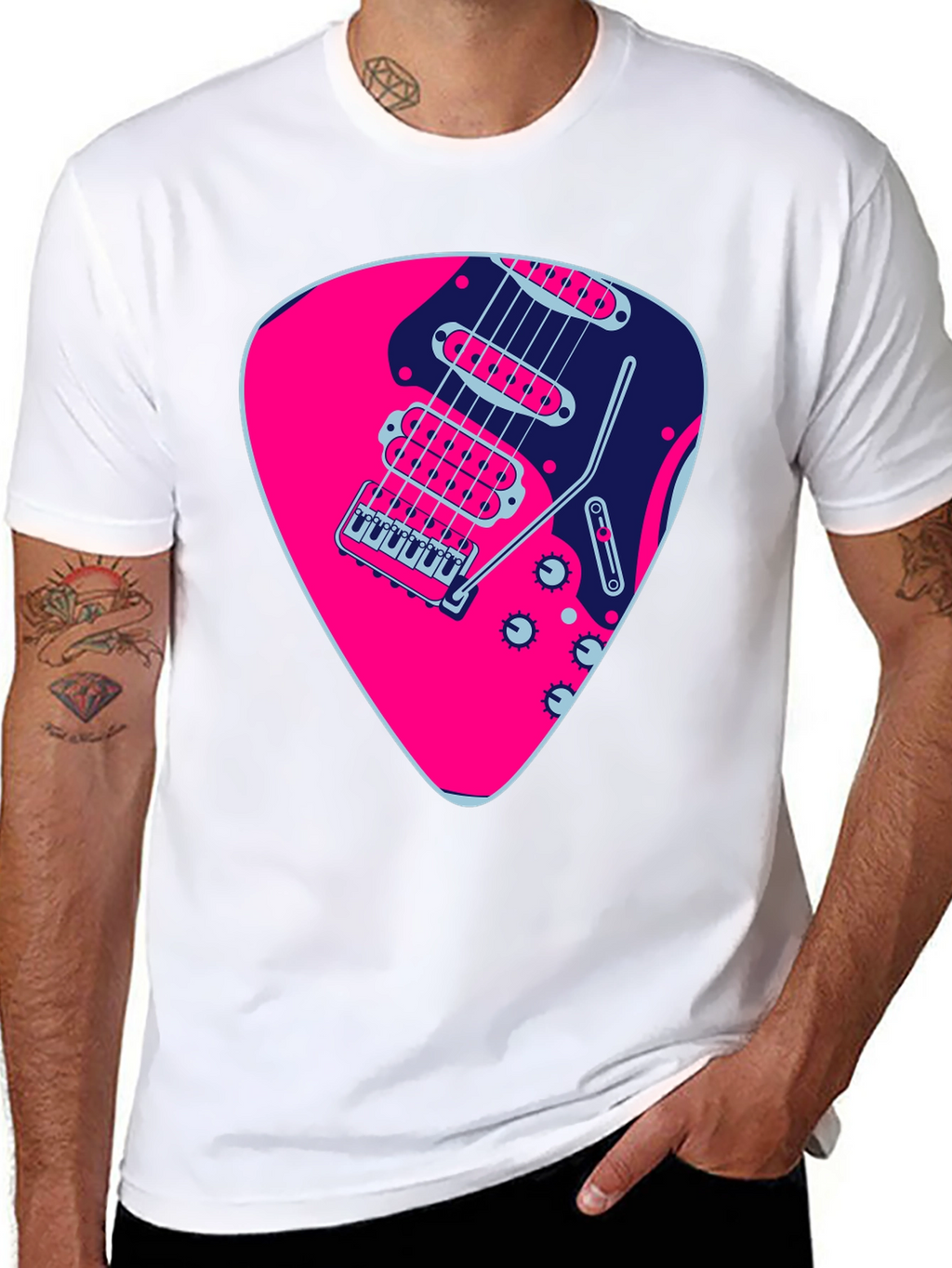 Guitar Pick Graphic Black T-Shirt