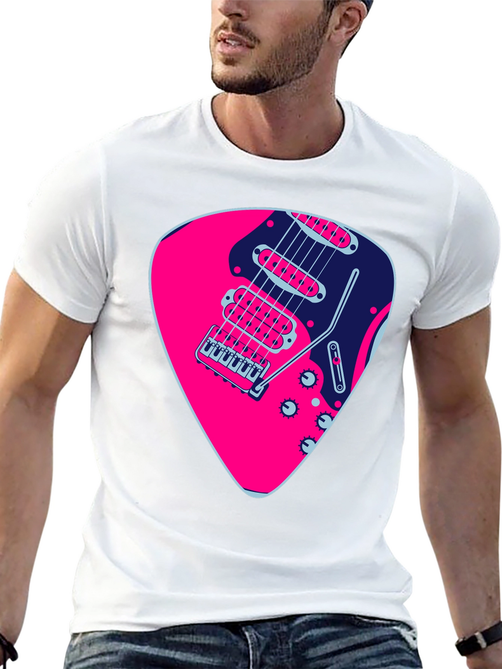 Guitar Pick Graphic Black T-Shirt