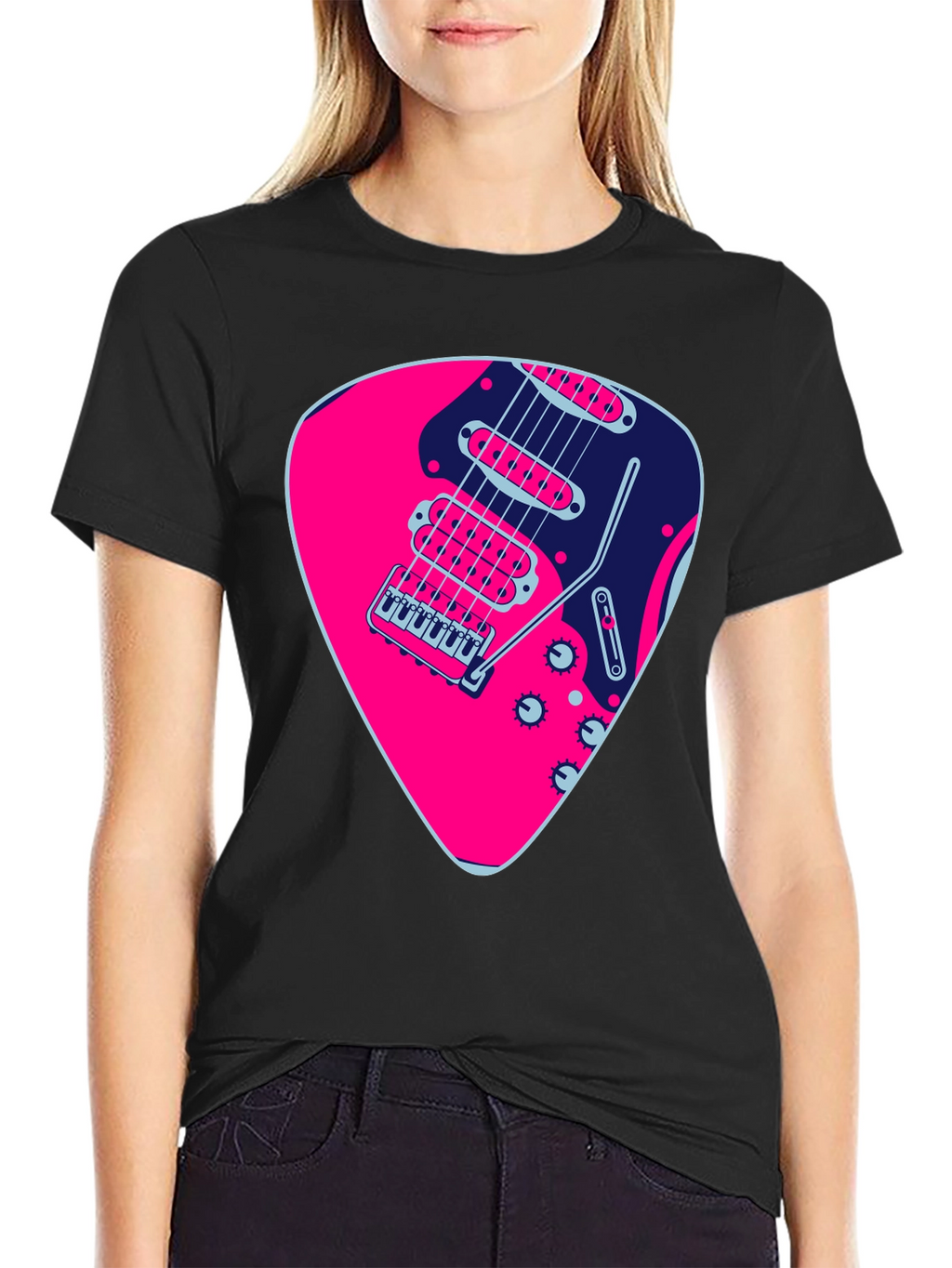 Guitar Pick Graphic Black T-Shirt