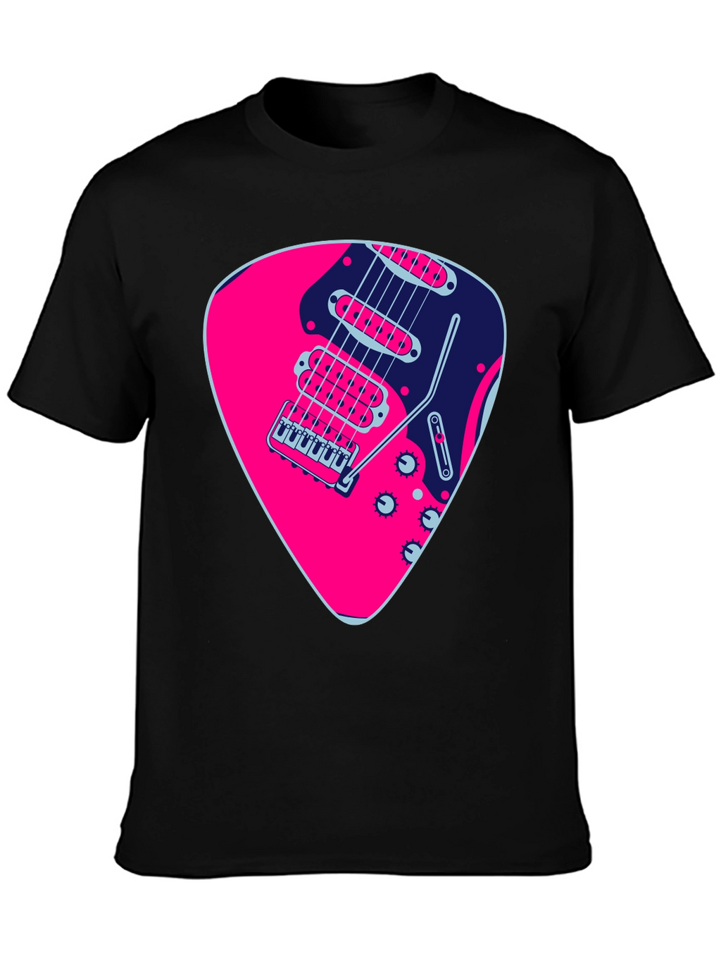 Guitar Pick Graphic Black T-Shirt