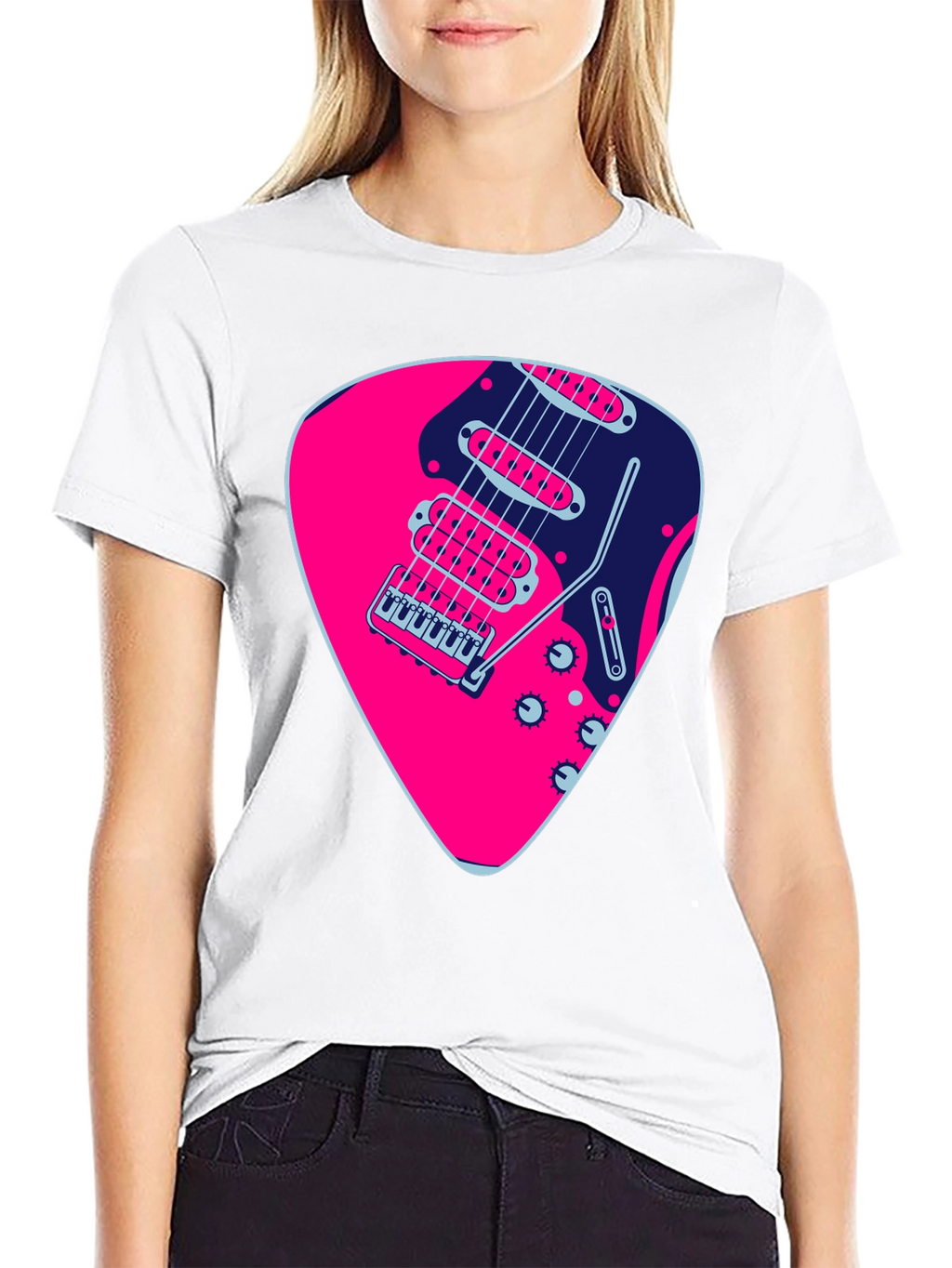 Guitar Pick Graphic Black T-Shirt